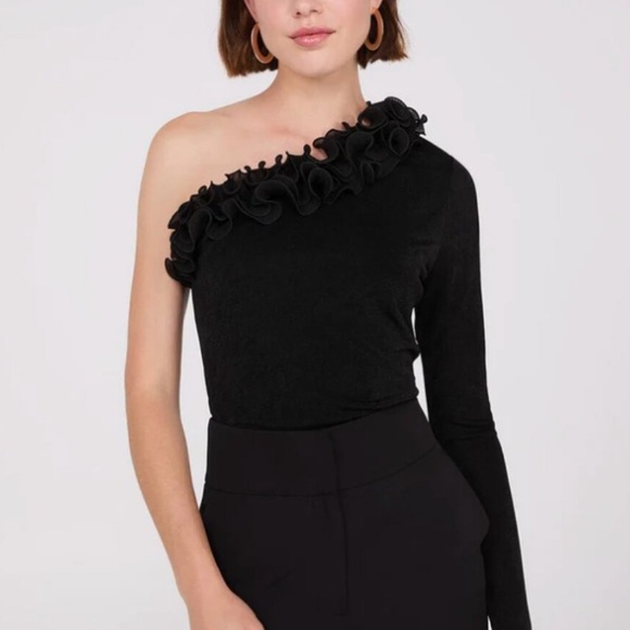 Ruffle One-Shoulder Top - Picture 2 of 4